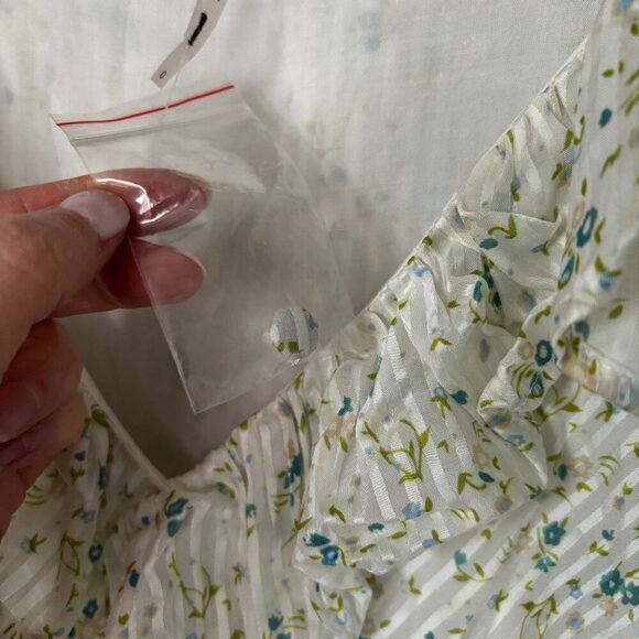 Free People Sweetest Thing Mini Dress with Ruffles White and Blue Floral Size 0 - Picture 5 of 14